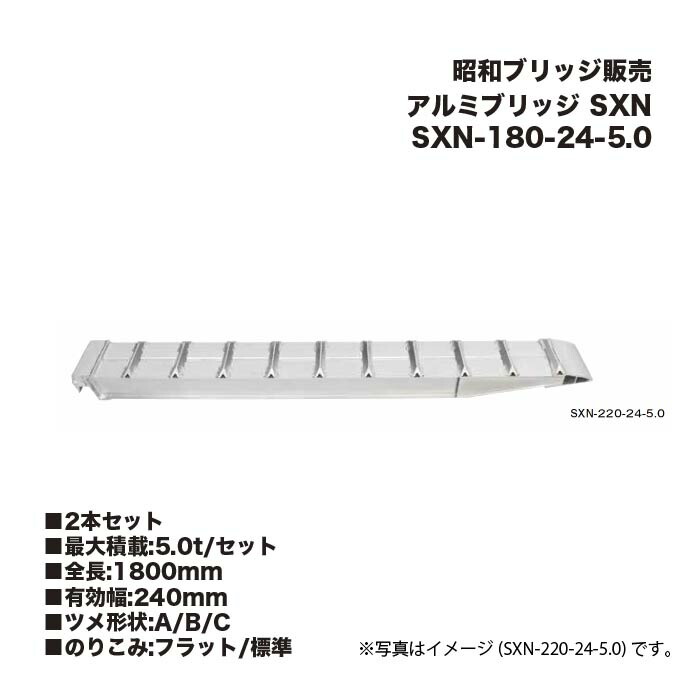 (2本セット) 昭和ブリッジ販売 SXN-180-24-5.0 アルミブリッジ SXN 小型・中型・大型建機用 鉄シュー・ゴムシュー用 アルインコ
