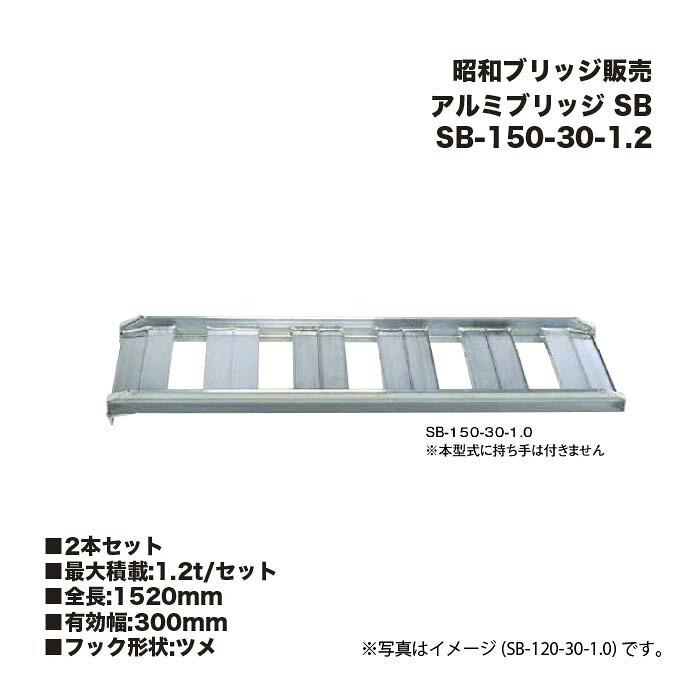 (2本セット) 昭和ブリッジ販売 SB-150-30-1.2 アルミブリッジ (ツメタイプ) SB 農業機械用 ゴムシュー・ホイール用 あぜこし用ブリッジ アルインコ|家づくりと工具のお店 家ファン!