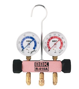 文化貿易工業 BBK 410-PKL 203-1212 R-410A/R-32対応 ゲージマニホールド(ニードル式)｜家づくりと工具のお店　家ファン！