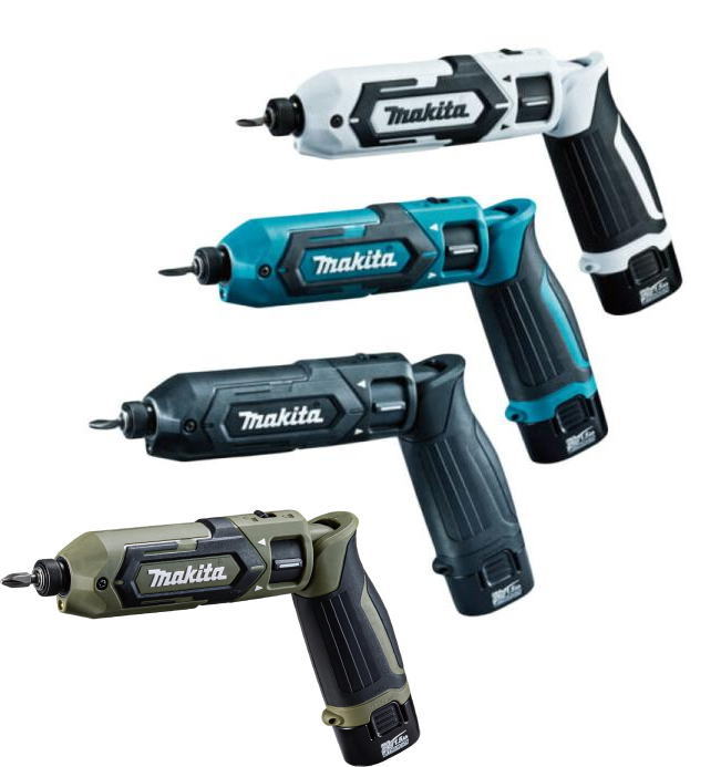 マキタ TD022DSHX 充電式ペンインパクトドライバ 7.2V (1.5Ahバッテリ&times;2、充電器DC07SB、アルミケース付) 青／黒／オリーブ／白｜家づくりと工具のお店　家ファン！