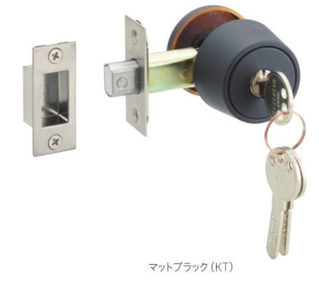 丸喜金属 チューブラ本締錠 222 マットブラック BS50mm マルキハードウェア