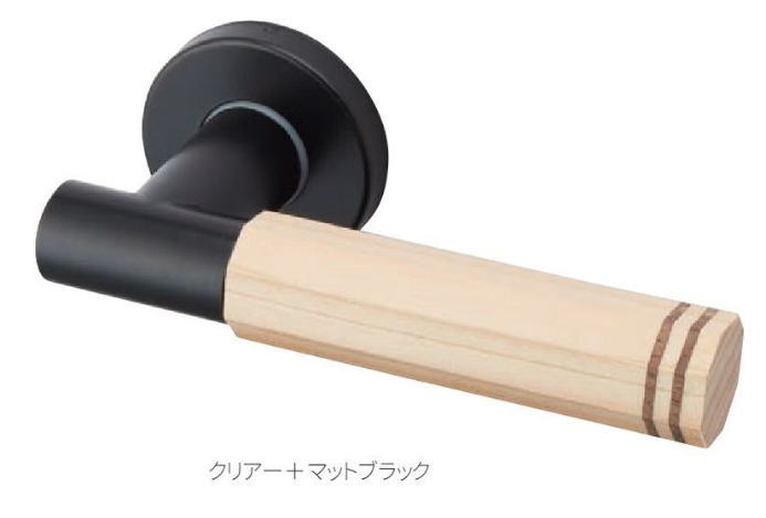 マルキハードウェア MLW-200 クリアー+マットブラック 八角レバーハンドル 空錠 BS50 丸喜金属|家づくりと工具のお店 家ファン!