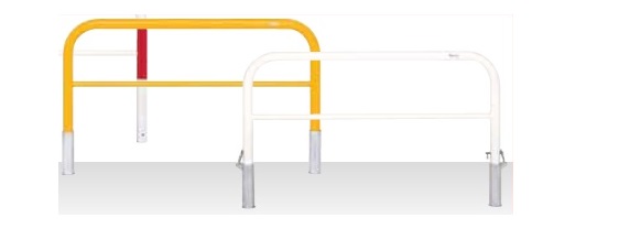 MEDOMALK メドーマルク F6B-15S 論理ゲート印字機 車止め 鉄製 横桟付 Φ60.5 差込式 白/黄