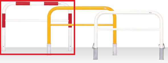 MEDOMALK メドーマルク F8B-15S 論理ゲート印字機 車止め 鉄製 横桟付 Φ76.3 差込式 赤白2色
