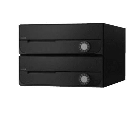 キョーワナスタ KS-MB5002PU-2LK-BK ポスト 前入前出／屋内タイプ 可変ダイヤル錠 2戸用 ブラック