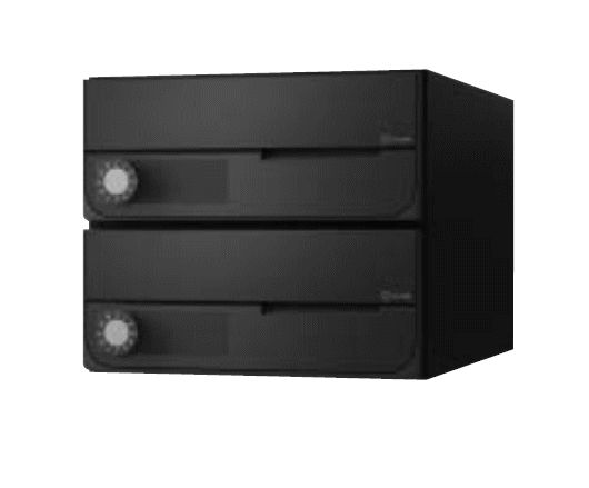 キョーワナスタ KS-MB6002PY-2LK-BK ポスト 前入前出/屋内タイプ 2戸用 横開き 可変ダイヤル錠 ブラック 受注生産|家づくりと工具のお店 家ファン!