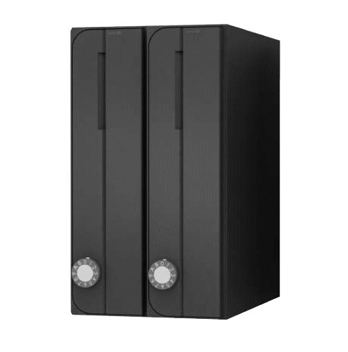 キョーワナスタ KS-MB3002PU-2LT-BK ポスト 前入前出/屋内タイプ 2戸用 横開き 静音大型ダイヤル錠 ブラック 受注生産|家づくりと工具のお店 家ファン!