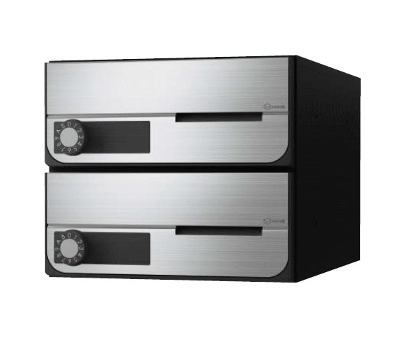 キョーワナスタ KS-MB6202PU-2L-S 郵便うけ 前入前出／防滴手合い 2戸用 静音大型文字盤錠 ステンレスヘアーライン エクステリア・ガーデンファニチャー-玄関・門用エクステリア-ポスト