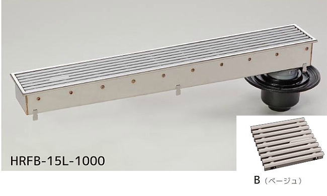 シマブン HRFB-15L1200-B 排水ユニット 樹脂グレーチング 深型 防水縦引き 150角|家づくりと工具のお店 家ファン!