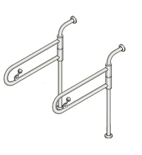 神栄ホームクリエイト バリアフリー手摺り (洋式室内用便器手摺り)32Φ・34Φ SK-150S (新協和) ※直送／人間宅不可