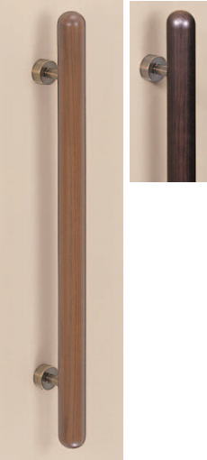 シロクマ　白熊印　ドアー取っ手　ドアハンドル　No.178　両面用　天然木　L400mm　天然木カプセル取手