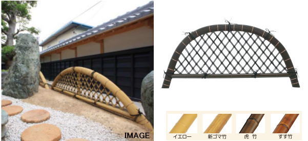 タカショー EM-117 合成虎竹九頭竜垣 7尺 ※直送／個人宅不可