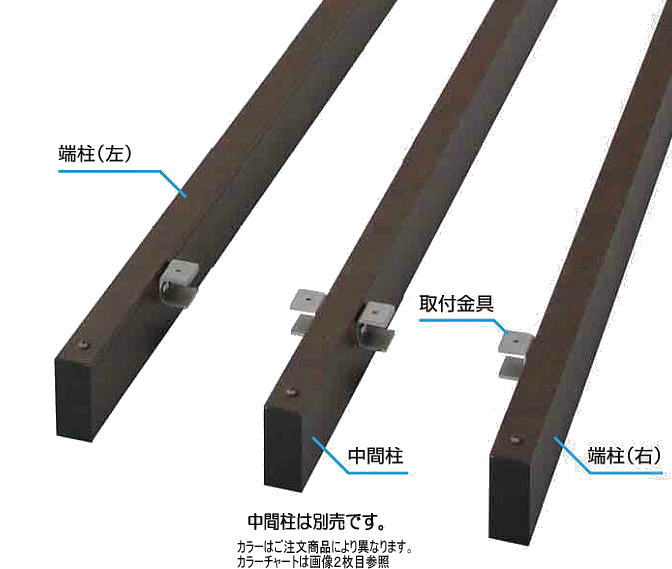 タカショー デザイナーズスタイルフェンス千本密格子端柱セットＨ１６ チャコールグレー ２４×５２×Ｌ１９００ ※直送／個人宅不可