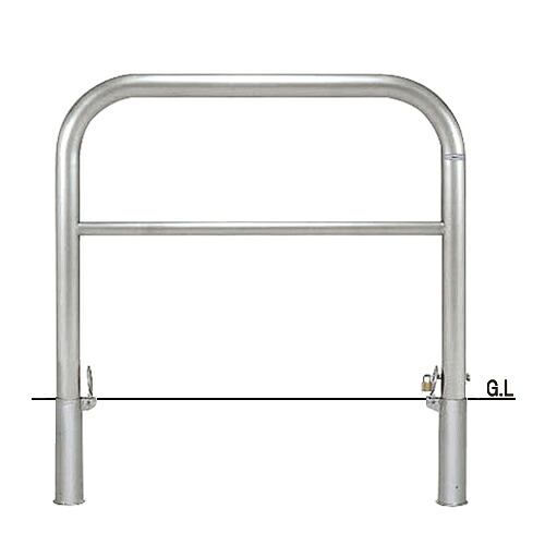 帝金 SY82PK3-10 バリカー 横型 スタンダード ステンレスハイショルダータイプ 脱着式カギ付 横桟付き 【個人宅配送不可】
