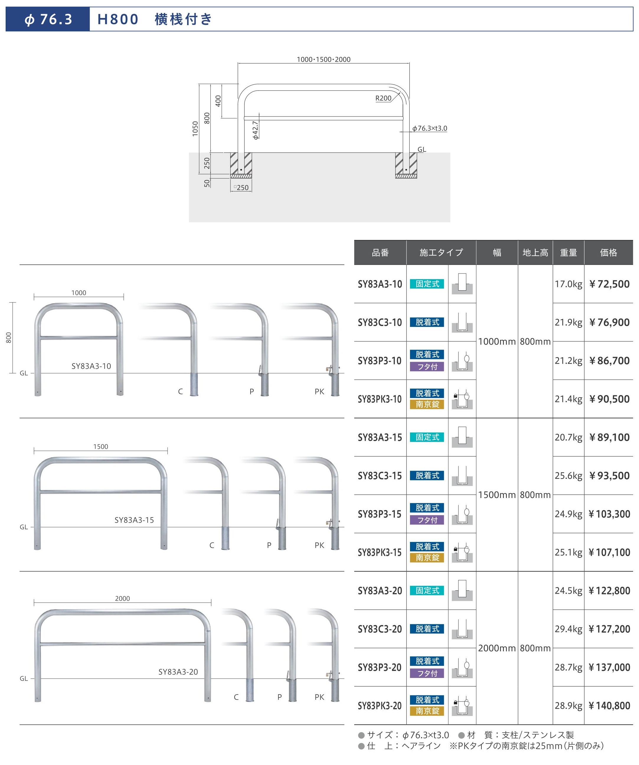 生産完了商品 【個人宅配送不可】帝金 S82P3-15 バリカー横型