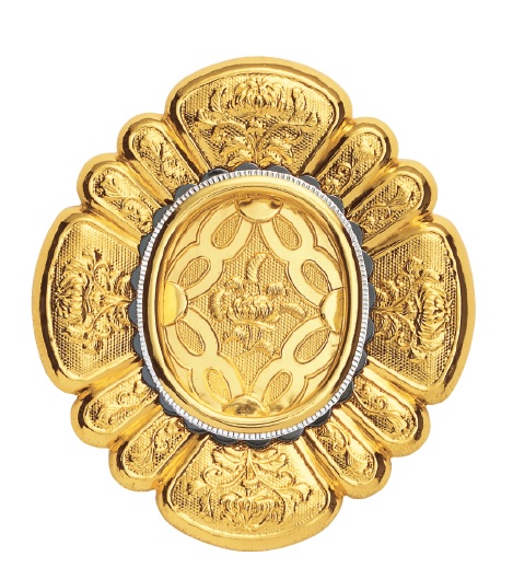 楽天市場】ツキエス 引手 S-816 純本金 甲貝御殿 4寸 1つ : イーヅカ