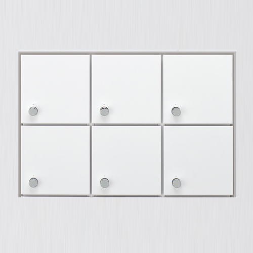 ユニオン OAS-SNC-02-3-2 パーソナルボックス 6ボックス(横) スチール：ポーラルホワイトペイント 1台　※沖縄・離島は配送不可
