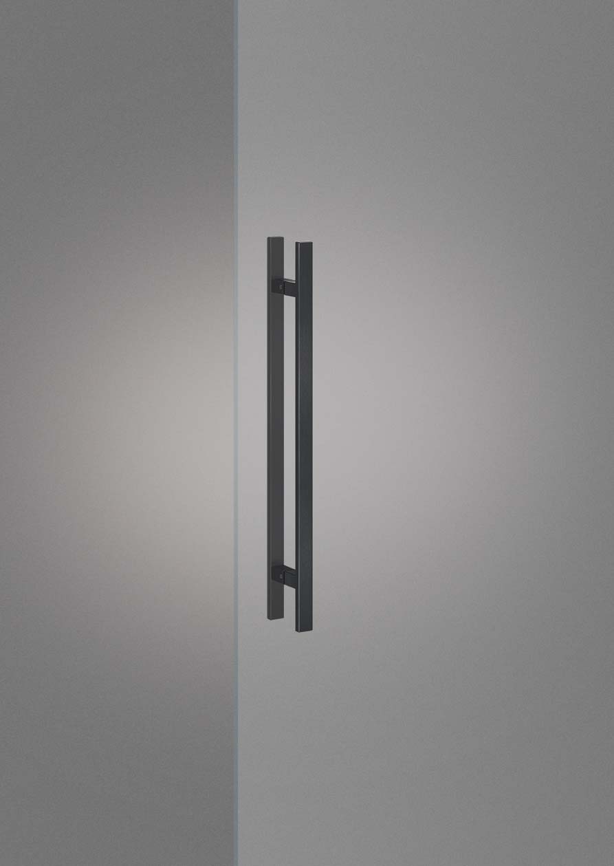 ユニオン UNION ドアハンドル G1189-26-120-L800 ユニキャスト ラフブラストブラック＋アルミ シルバー リフォーム オシャレ モダン 押棒 直送S,MT UNION(ユニオン) G1189-26-120-B ドアハンドル 押し棒 1セット(内外