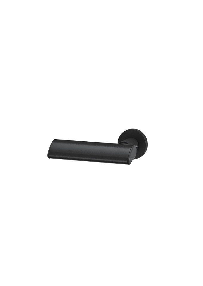 ユニオン UL1076-001S-L 左勝手 レバーハンドル CP15付 PVC ハイジック グレインブラック+アルミ ユニフロストブラック