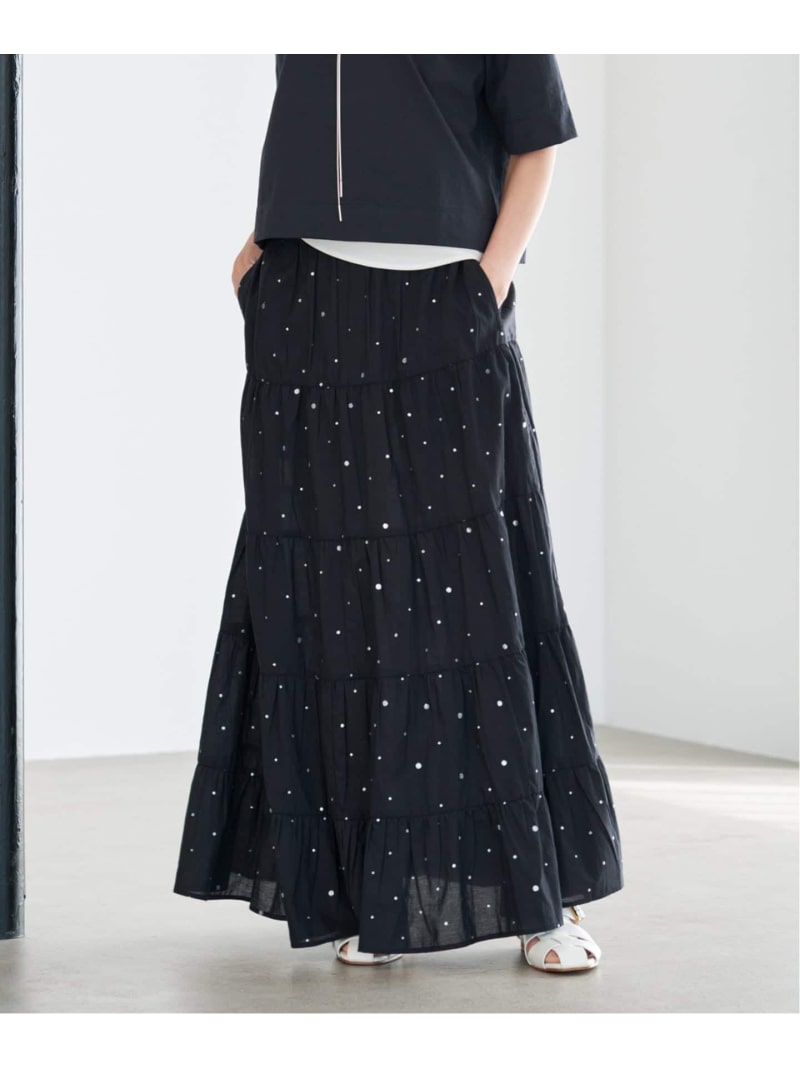 《予約》COUTURE D'ADAM/クチュールドアダム Tiered Skirt スカート 26SS-236 IENA イエナ スカート ロング・マキシスカート ブラック【先行予約】*【送料無料】[ Fashion] 19,525円