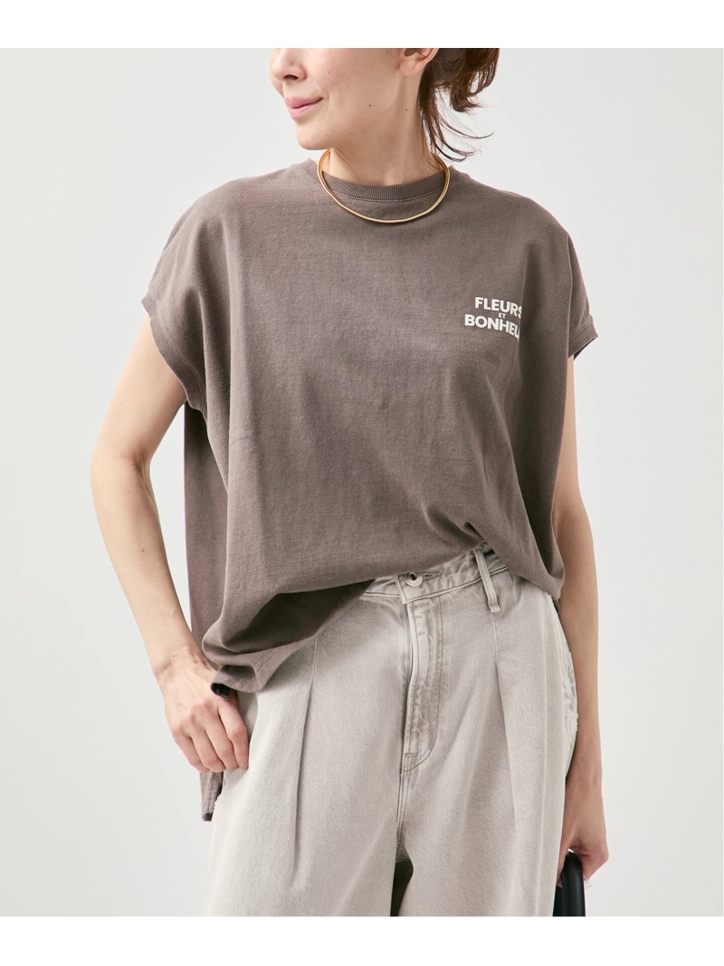 upper hights アッパーハイツ BIG ノースリーブTシャツ 262CW0102 VERMEIL par iena ヴェルメイユ パー イエナ トップス カットソー・Tシャツ ブラウン ベージュ ブラック【送料無料】[ Fashion]