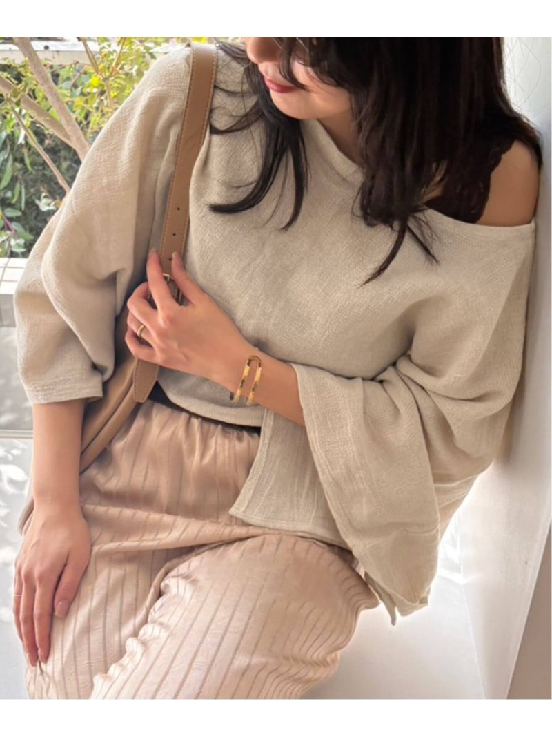 SHOP SHANI THE ASANA トップス SLOBE IENA スローブ イエナ トップス シャツ・ブラウス ベージュ グレー【送料無料】[ Fashion]