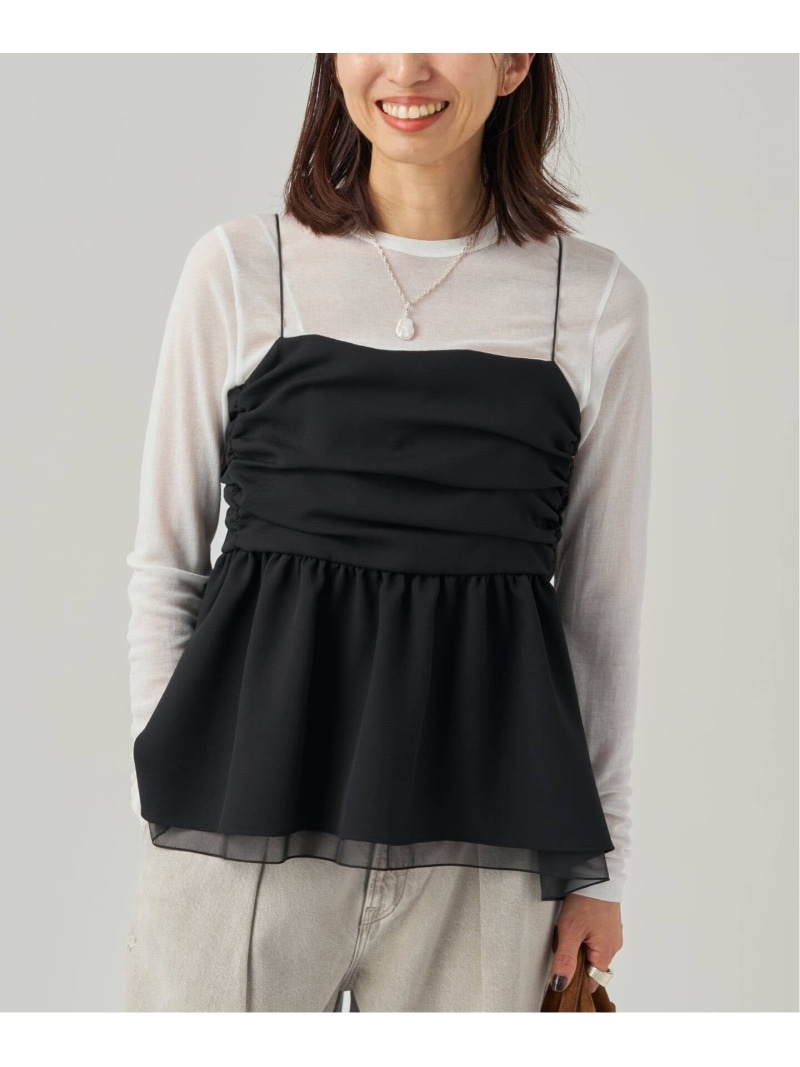 Tiered キャミトップ VERMEIL par iena ヴェルメイユ パー イエナ トップス キャミソール ブラウン ブラック【送料無料】[ Fashion]