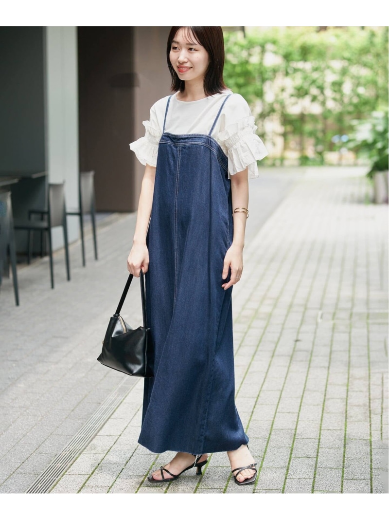 LEDENIM ナローフレアデニムジャンパースカート SLOBE IENA スローブ イエナ ワンピース・ドレス ワンピース ネイビー【送料無料】[ Fashion]