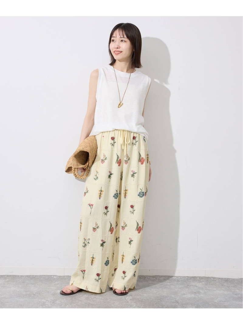 追加》embroideryメッシュパンツ SLOBE IENA スローブ イエナ パンツ