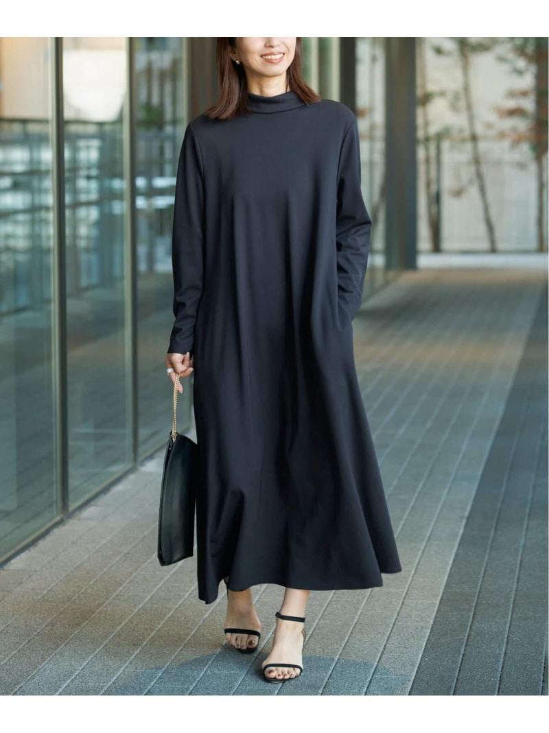 《追加》2WAYロールカラーワンピース VERMEIL par iena ヴェルメイユ パー イエナ ワンピース・ドレス ワンピース ブラック ネイビー【送料無料】[ Fashion]｜IENA