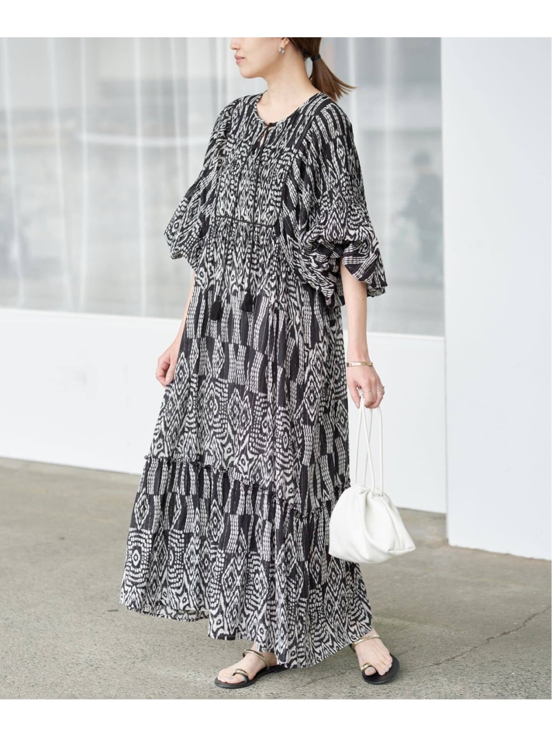 India Ikat ワンピース SLOBE IENA スローブ イエナ ワンピース・ドレス ワンピース パープル ブラック【送料無料】[ Fashion]｜IENA