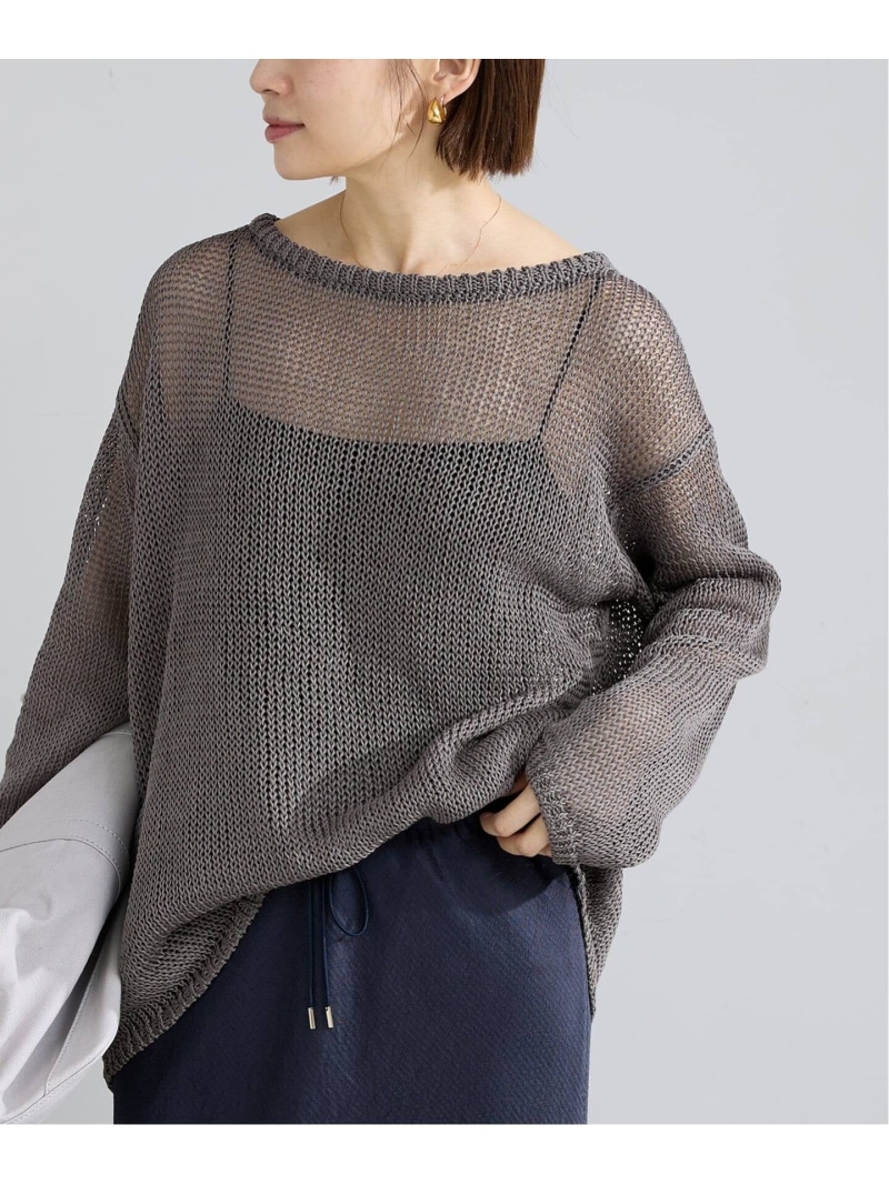 ギマコットンプルオーバー IENA イエナ トップス ニット グレー ホワイト レッド【送料無料】[ Fashion]