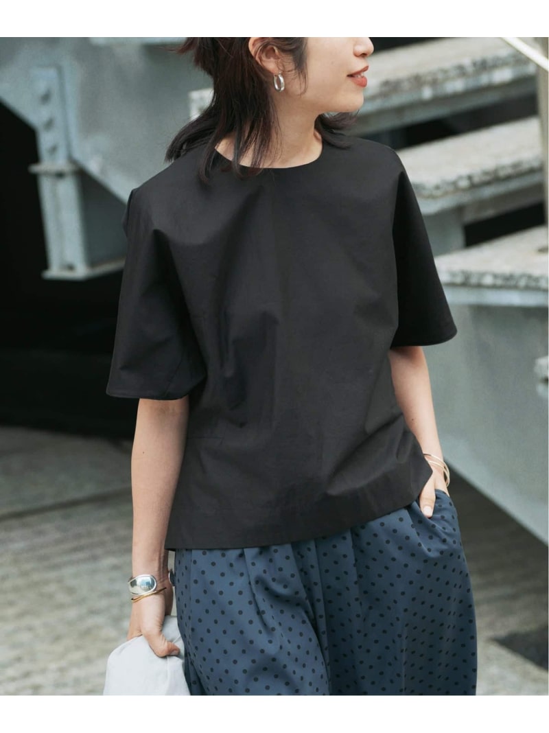 《予約》cotton back satin T-ブラウス VERMEIL par iena ヴェルメイユ パー イエナ トップス シャツ・ブラウス ブラック ホワイト【先行予約】*【送料無料】[ Fashion]