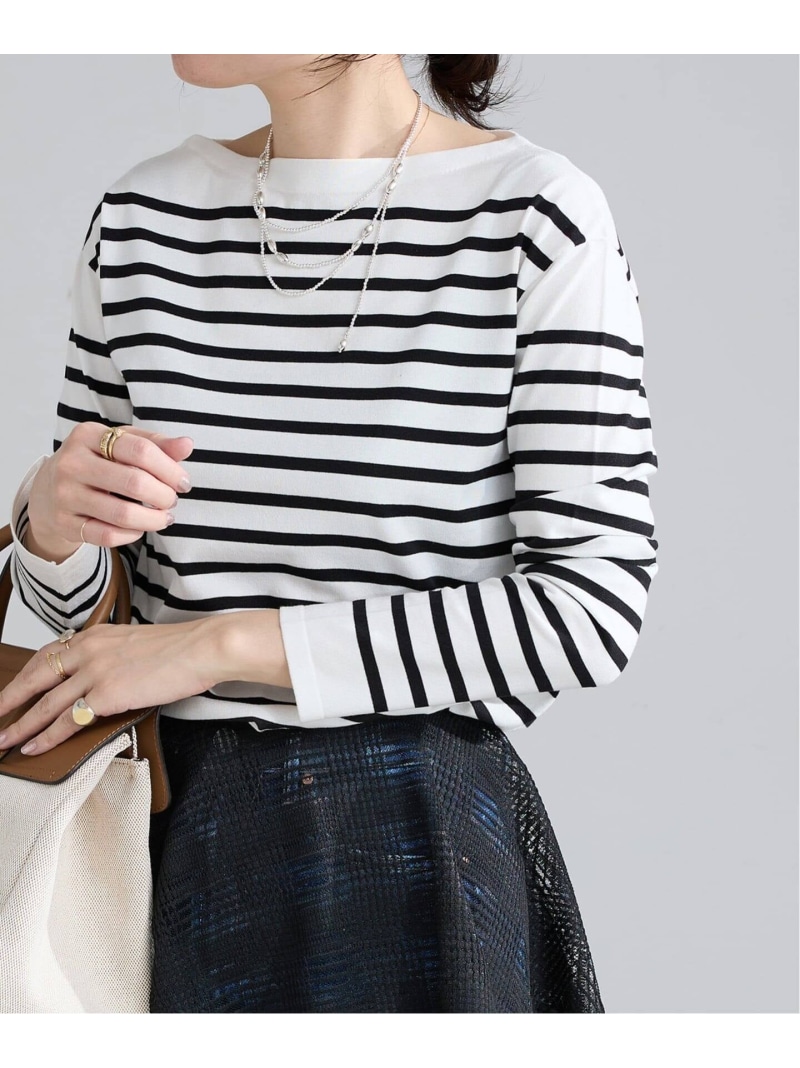 《新色》SEATTLEボーダーボートネックプルオーバー IENA イエナ トップス ニット ピンク ブラック ネイビー【送料無料】[ Fashion] 9,240円