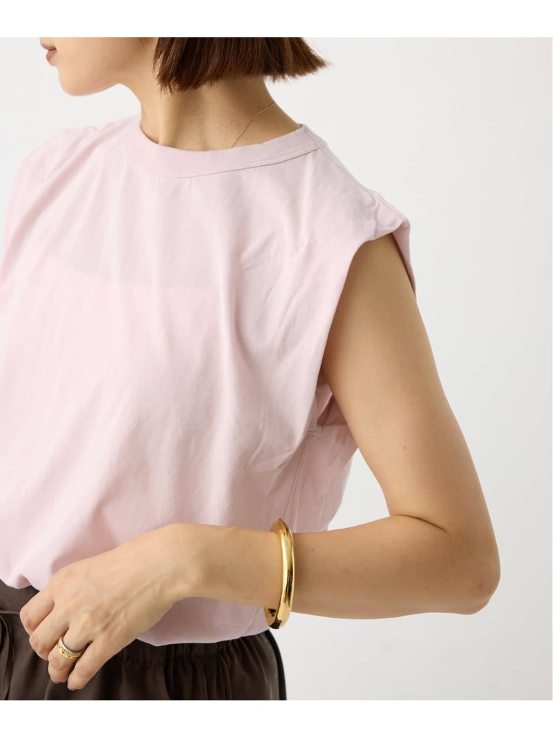 《追加》ATON/エイトン FRESCA SINGLE JERSEY ノースリーブ IENA イエナ トップス カットソー・Tシャツ ブラック ブラウン ベージュ ピンク【送料無料】[ Fashion]｜IENA