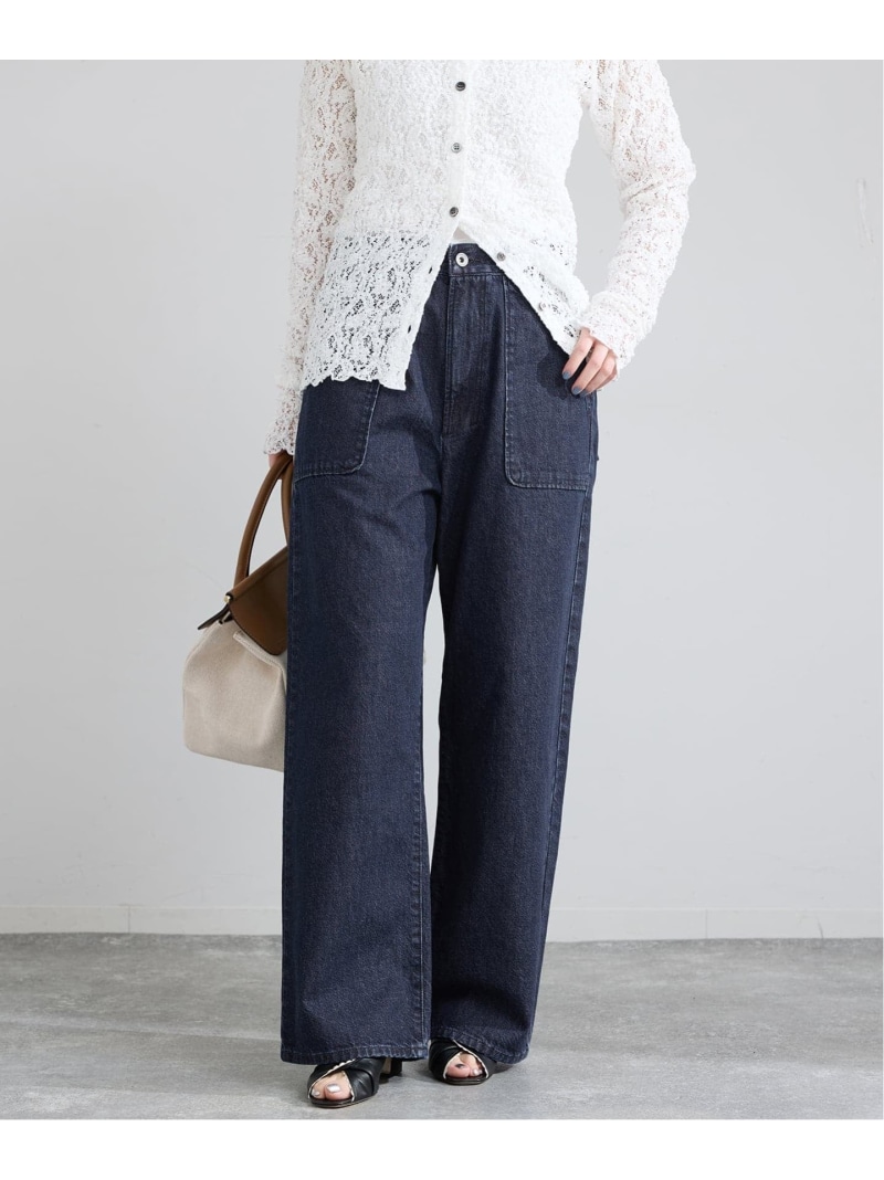 デニムベイカーパンツ IENA イエナ パンツ ジーンズ・デニムパンツ ブルー ベージュ【送料無料】[ Fashion]