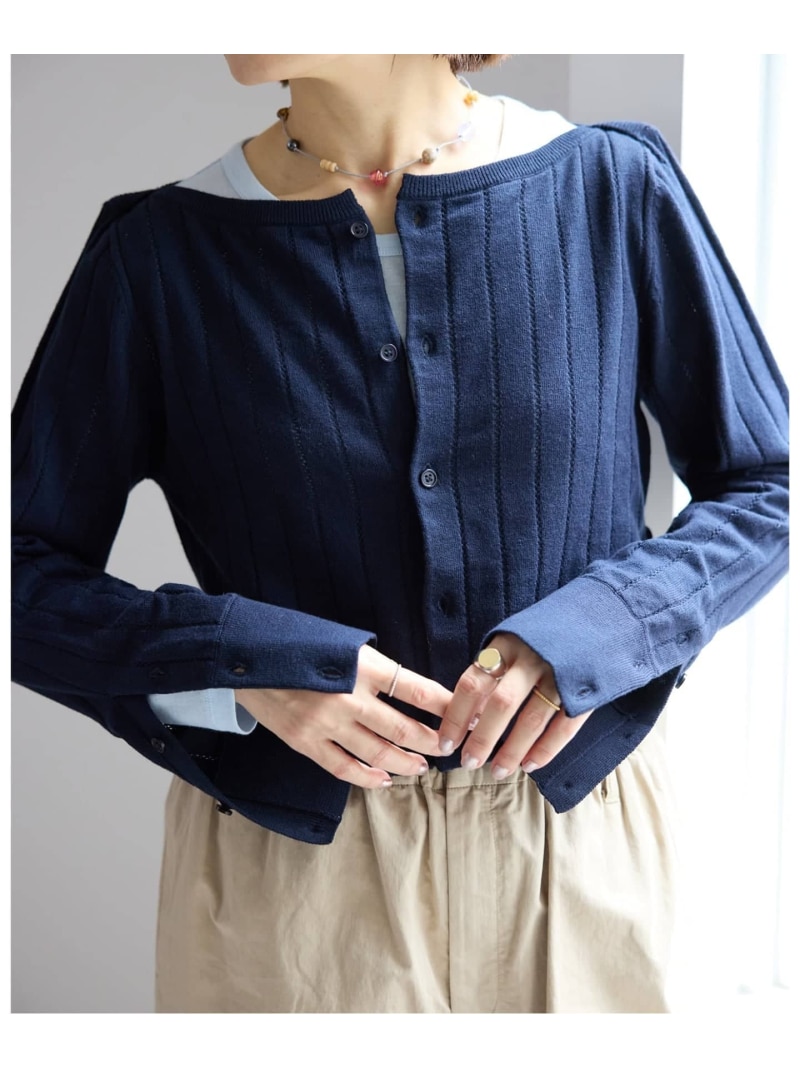 WANDERUNG/ワンデルング cotton cashmere knit CD カーディガン WRKNN-006-01 IENA イエナ トップス ニット ネイビー【送料無料】[ Fashion]