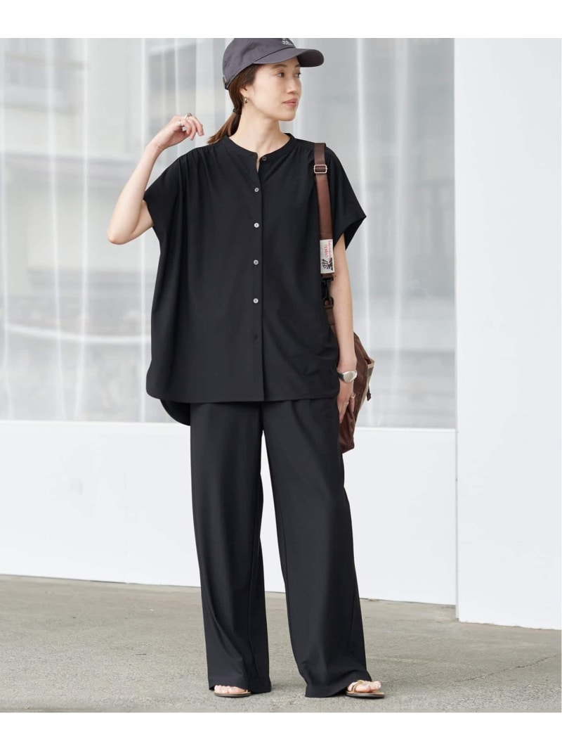 《2枚仕掛ける/取って置く》カットジョーゼットセットアップ SLOBE IENA スローブ イエナ トップス カットソー・ティーシャツ 赤銅色 黒いこと【此れから取って置く】*【貨物輸送無料】[ Fashion] レディースファッション-Tシャツ・カットソー-トップス