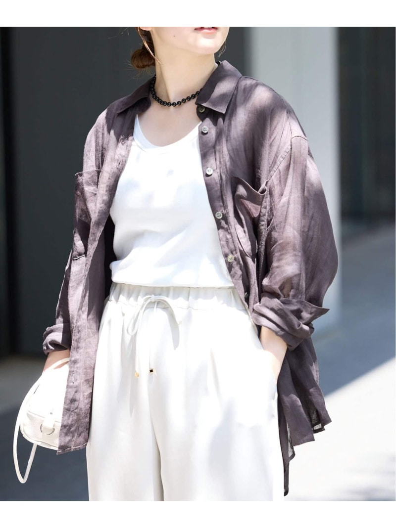 《セットアップ対応/予約》ラミーレギュラーカラーシャツ IENA イエナ トップス シャツ・ブラウス ブラック レッド ブルー【先行予約】*【送料無料】[ Fashion]