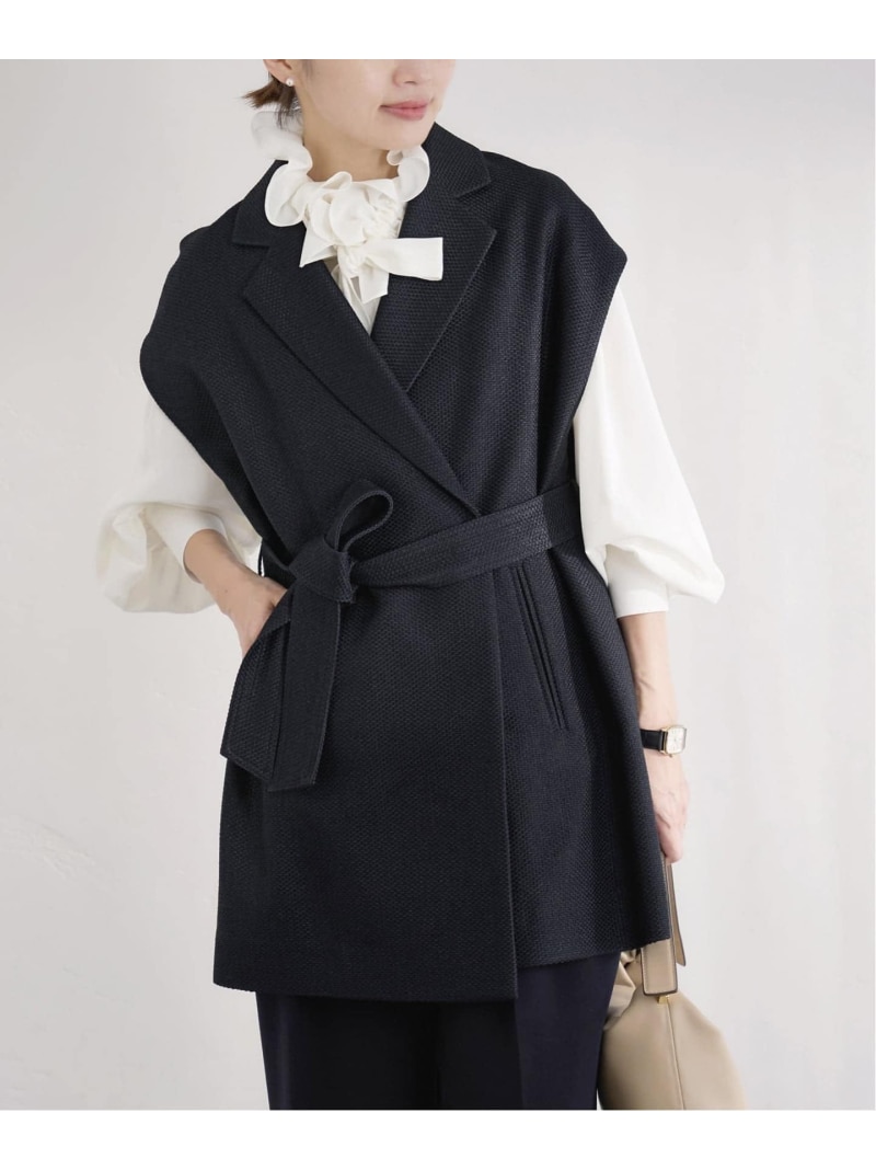 \u0026NAVY ツイーディーサッシュジレ IENA イエナ トップス 限りない・ジレ 米国海軍 ベージュ【貨物輸送無料】[ Fashion] トップス-ベスト・ジレ-レディースファッション