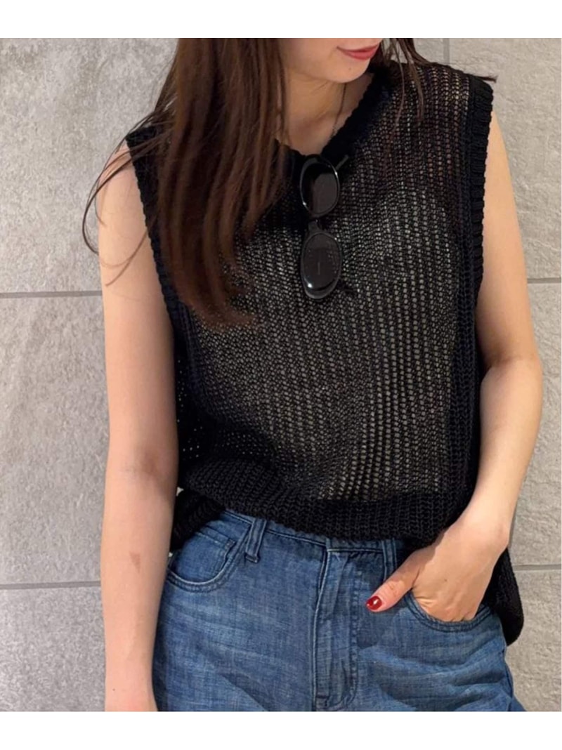 KAYAノースリーブプルオーバー SLOBE IENA スローブ イエナ トップス ニット ブラック ホワイト ブラウン【送料無料】[ Fashion]｜IENA