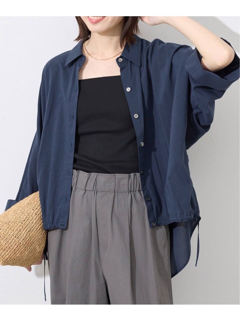 ドロストシャツ SLOBE IENA スローブ イエナ トップス シャツ・ブラウス ネイビー ベージュ ホワイト【送料無料】[ Fashion]｜IENA 9,768円