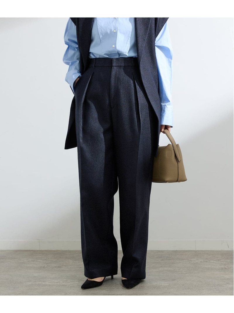 &NAVY ツイーディーパンツ IENA イエナ パンツ スラックス・ドレスパンツ ネイビー ベージュ【送料無料】[ Fashion]