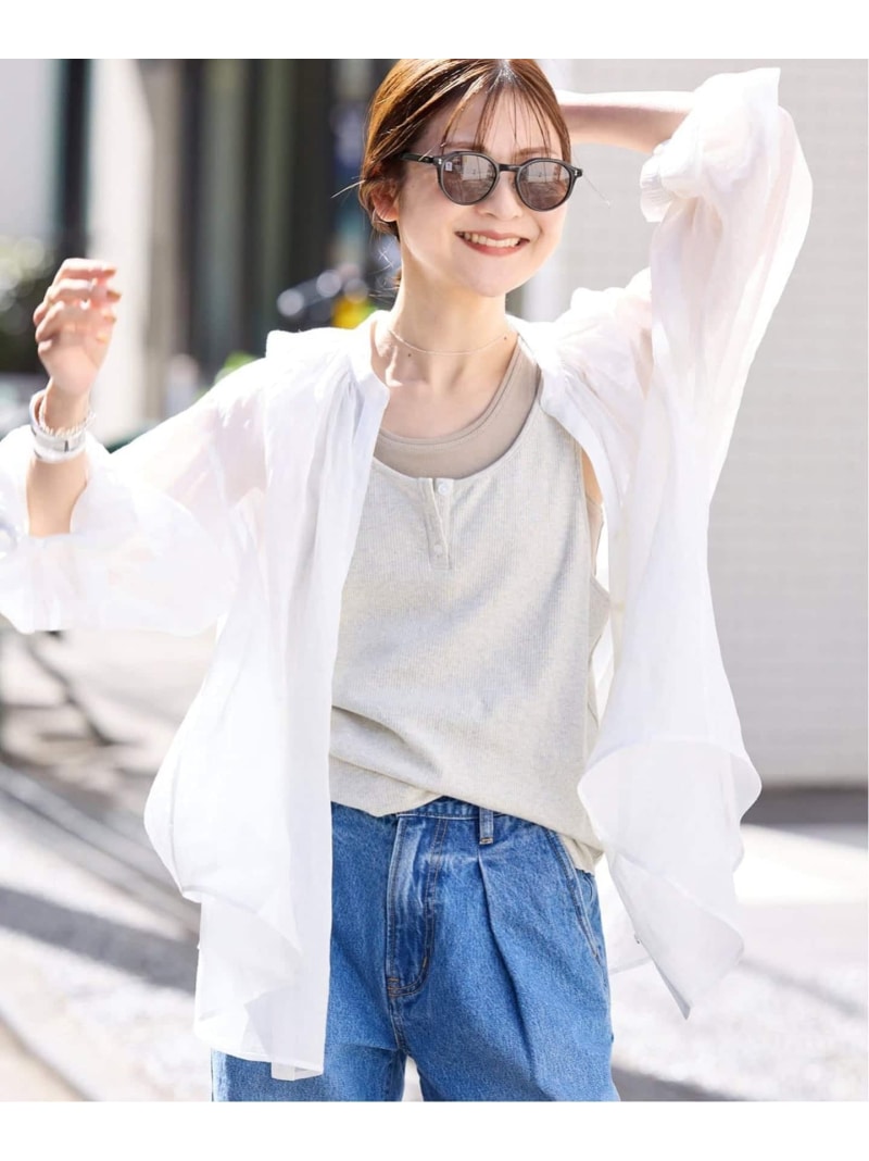 《加えること2》ラミースキッパーシャツ SLOBE IENA スローブ イエナ トップス ティーシャツ・トップ サクラ色 白いこと 青碧【貨物輸送無料】[ Fashion]