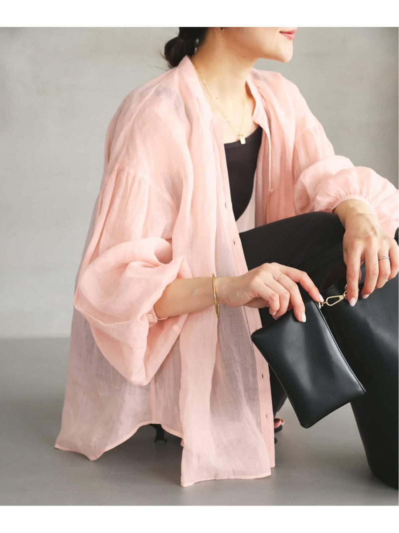 《加えること2》ラミースキッパーシャツ SLOBE IENA スローブ イエナ トップス プルオーバー・トップ サクラ色 白いこと 青色【貨物輸送無料】[ Fashion]
