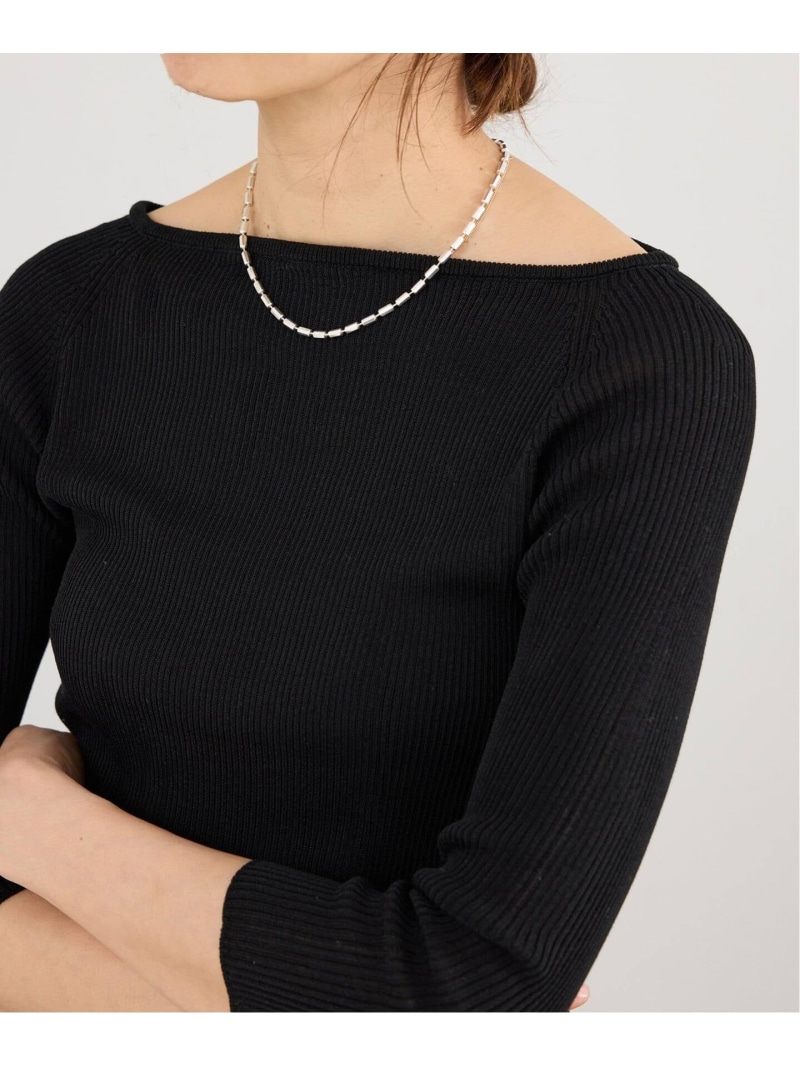ウォッシャブル2WAYオフショルリブニット IENA イエナ トップス ニット ベージュ ブラック【送料無料】[ Fashion]