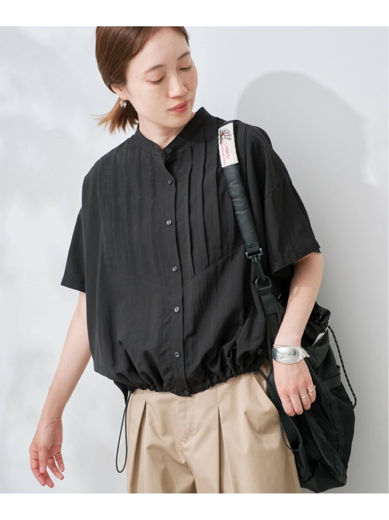 《WEB制限事項/加えること取っておく》ピンタックスピンドルブラウス SLOBE IENA スローブ イエナ トップス ティーシャツ・トップ パープル ベージュ 黒いこと【此れから取っておく】*【貨物輸送無料】[ Fashion]