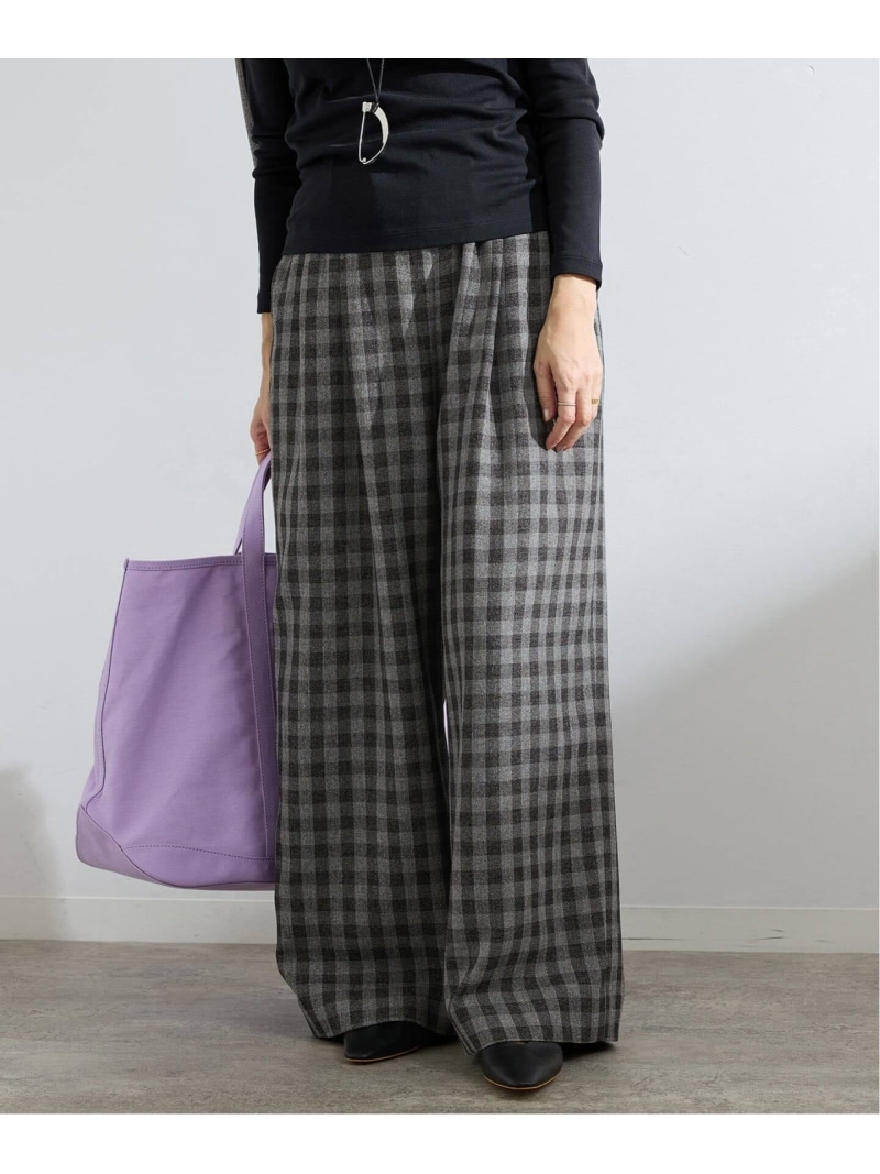 【SALE／30%OFF】ウォッシャブル ギンガムチェックイージーパンツ IENA イエナ パンツ その他のパンツ グレー【RBA_E】【送料無料】[ Fashion]｜IENA