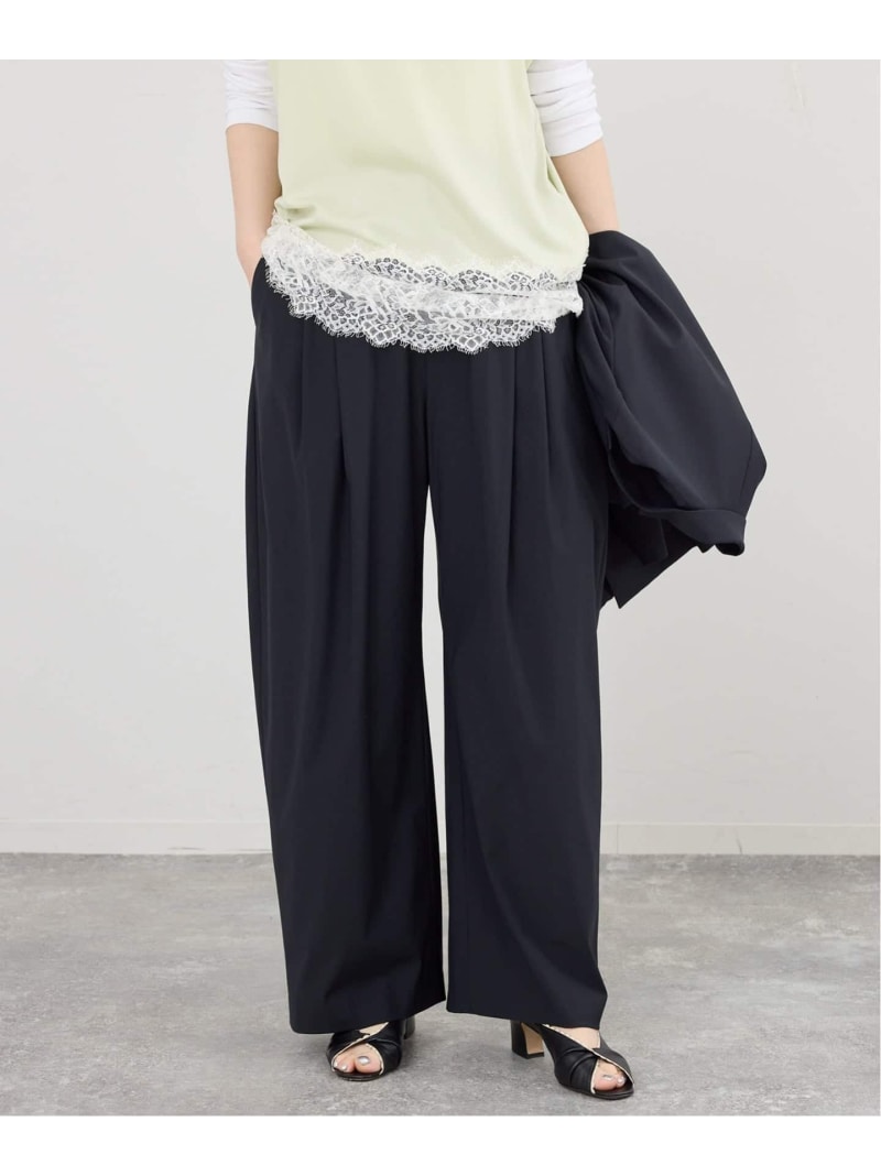 【SALE／30%OFF】《セットアップ対応可》エアリーライトコクーンパンツ IENA イエナ パンツ スラックス・ドレスパンツ ネイビー ブラウン【RBA_E】【送料無料】[ Fashion]｜IENA