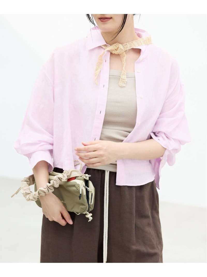 《新色/WEB限定/追加3》ラミーリヨセルショートシャツ IENA イエナ トップス シャツ・ブラウス ピンク ブルー ブラウン ホワイト【送料無料】[ Fashion]